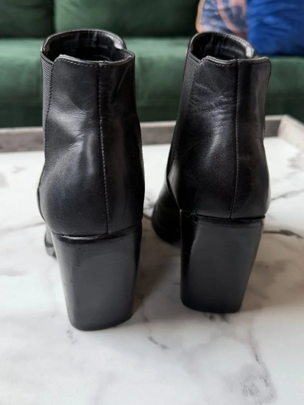 Nordstrom BP Lex Black Leather Ankle Booties Size 8
